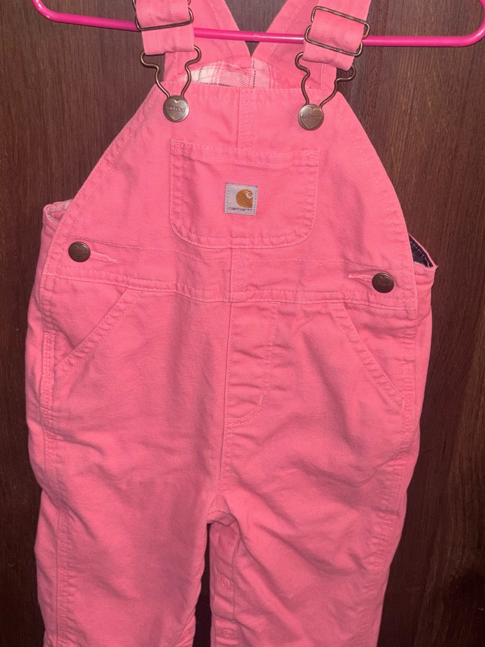Carhartt Kids' Pink Overalls - Durable Cotton Bib Pants